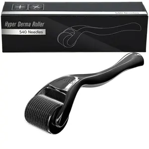 Microneedling Roller Beard Roller 540 Stainless Steel Micro Needling Roller for Hair Home Use (Black)