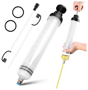 500cc Manual Fluid Transfer Pump with Extension Tubes - Oil Extraction & Filling Syringes for Cars, Motorcycles, Boats, RV - Hand Pump for Engine Oil, Antifreeze, Brake Fluid Change