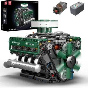 Mould King 10182 V8 Engine Model Kit - Build Your Own V8 Tank Engine Building Block Brick 8 Turbo Science Puzzle Building Blocks Toys for Ages 14+