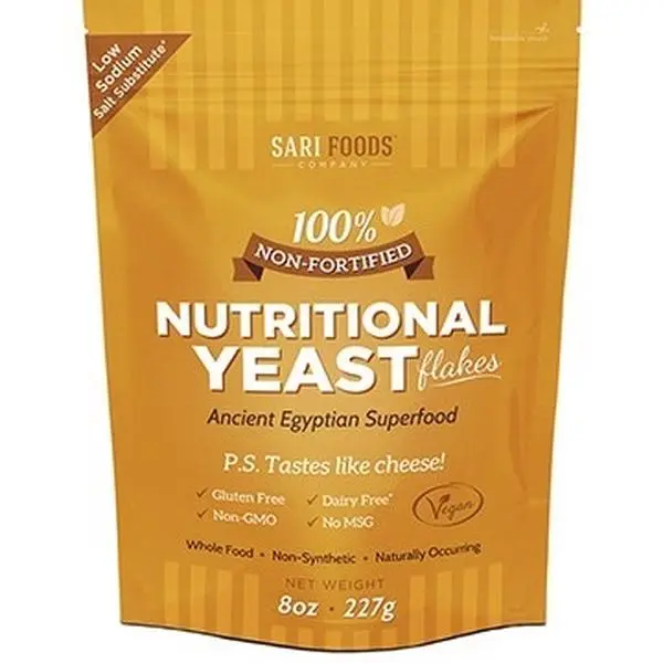 Sari Foods Non  Fortified Nutritional  Yeast Supplements Vegan 8oz