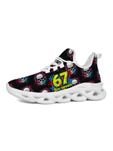 Exclusive Recommended Men's Skull Graffiti Casual Sports Shoes, Sneaker, Unique Printed Fashion Style, Abstract Artsy Sole Design, Vibrant Trendy Streetwear Essential, Sneakers Trainer Shoes