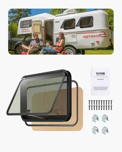 【fathersdaygift】VEVOR RV Exit Window36" W x 22" H Tinted RV Window with Net Screen and Trim RingFit for 1 1/4" - 1 13/16" Thickness WallRV Window Replacement for Teardrop Cargo Trailer CamperDOT Approved