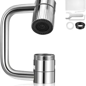 1440° Rotatable Faucet Aerator Extension for Kitchen & Bathroom Sinks - 2 Mode Splash Control, Rotating Swivel Design, Effortless All-Angle Water Flow, 1PC