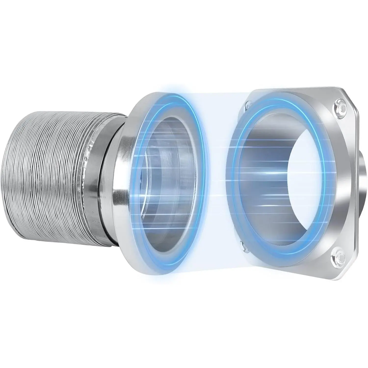 DVC-180 Magnetic Dryer Vent Connector Kit Easy-to-clean dryer vent hose quick connector, includes a 3.3-foot long 4inch duct and 2 clamps