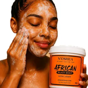N'OSHEA African Black Soap Paste Infused with Carrot Oil - 100% Organic Cruelty Free Vegan Soap Paste 1kg