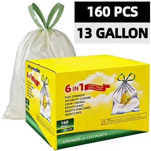 Ultra Strong 13 Gallon Trash Bags, Tall Kitchen Trash Bags 13 Gallon Size, Resist Leaks, Punctures, and Rips Drawstring Trashbags Trashbags