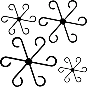 4 Pcs Plant Stem Support Reusable Plant Growth Accessories Different Sizes Climbing Plant Stakes for Indoor Plants to Decorative Black