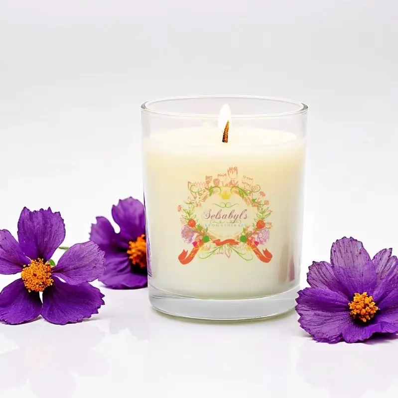 DAISY Handmade Coconut Soy Wax Candle - Natural Vanilla-Sandalwood-Amber Fragrance, Subtly Sweet Warm Scent, Cotton Wick, Room Decor Home Supplies for Calming Environment