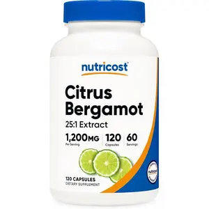 Nutricost Citrus Bergamot Capsules 1,200mg, 120 Capsules - 25:1 Bergamot Extract - 60 Servings, Gluten Free, Vegan & Non-GMO