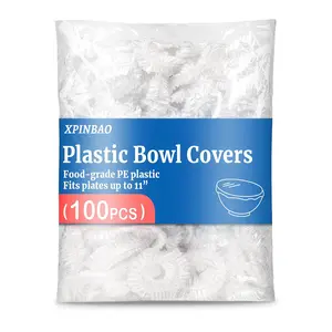 100pcs Elastic Reusable Plastic Bowl Covers, Reusable Food Covers for Sourdough Bread Proofing, Disposable Plastic Wrap for Food Storage, Fits Bowls Up to 11"