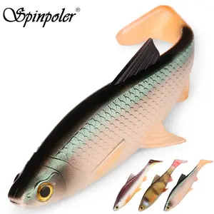 3D River Roach Paddle Tail Fishing Lure, Soft Bait Shad for Christmas Gift, Artificial Bait Wobbler, Pike Perch Zander Catfish Walleye Fishing Tackle
