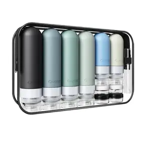 20 Pack Travel Bottles for Toiletries, Original Patented, TSA Approved Travel Size Containers, Leak Proof Silicone Shampoo and Conditioner Bottles Women & Men, Airplane Cruise Essentials, Black
