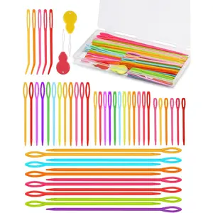 67 PCS Plastic Needles, 5 Sizes Yarn Needles, Darning Needles for Yarn, Large Eye Yarn Needles for Crochet, Crochet Needles for Knitting, Weaving and Sewing