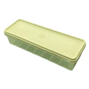 Lime Green Crisp Keeper Strainer Container with Built-in Tray, Food Storage Organizer for Kitchen Refrigerator Vegetable Storage