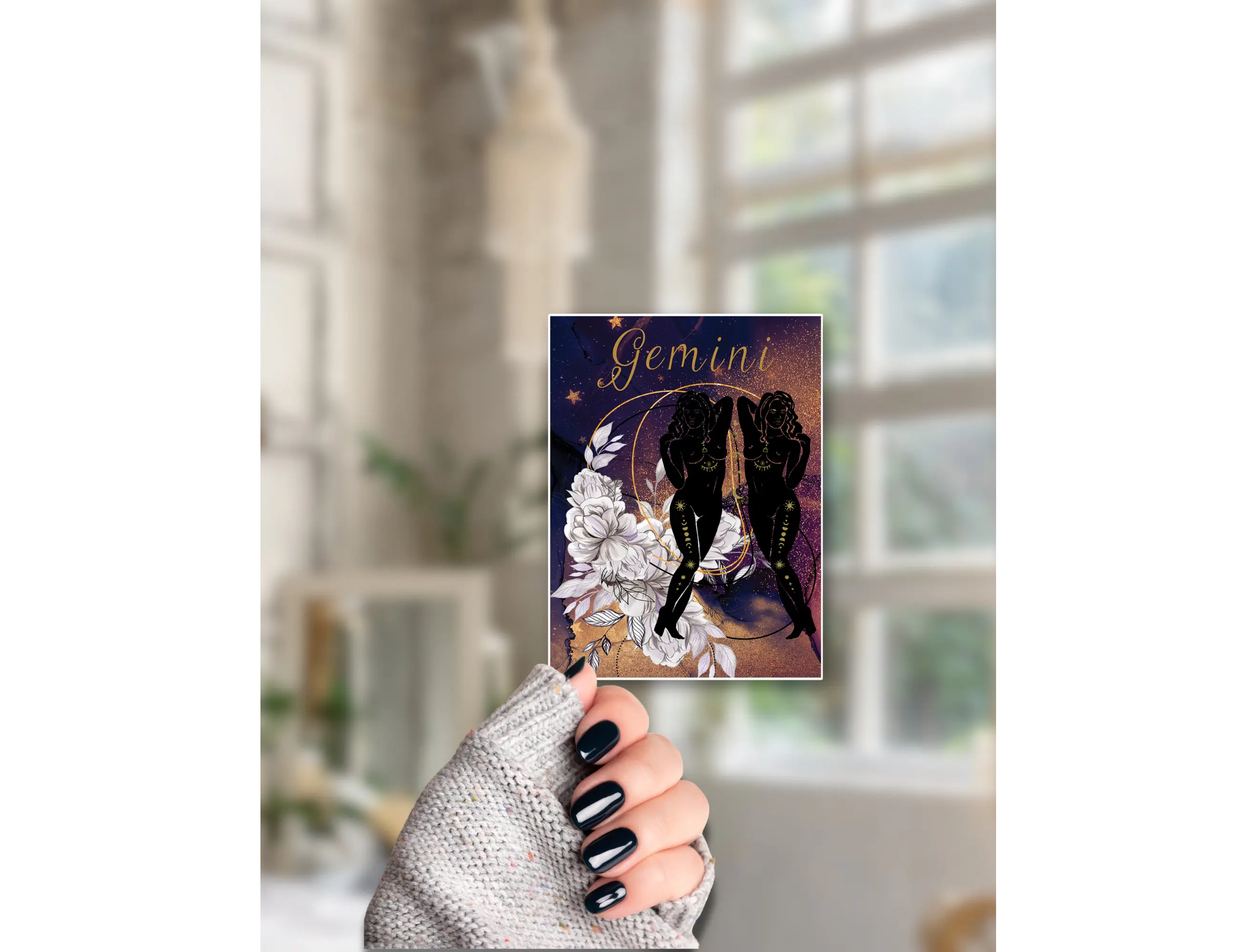 GEMINI Celestial Zodiac Girls Astrology Sticker