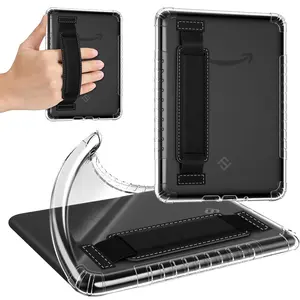 Fintie Clear Cover with Hand Strap for Kindle Colorsoft/Kindle Paperwhite 7" 2024, Slim & Lightweight Soft TPU Back Cover for Kindle Paperwhite 2024