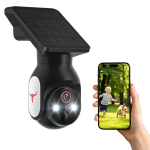 WiFi Security Camera with Solar Panel, Wireless Outdoor, Camera for Home Security, Battery Powered, Pan Tilt, AI Motion Detection, Night Vision, 2-Way Talk, IP65, Cloud Storage, Human Detection, 2.4GHz Only