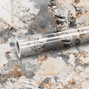 Marble Pattern Wallpaper, Self-adhesive Wallpaper, Kitchen Fireproof & High-temperature Resistant Stove Film, Waterproof Aluminum Foil Paper, Marble Backsplash Wallpaper, Marble Wallpaper Peel And Stick