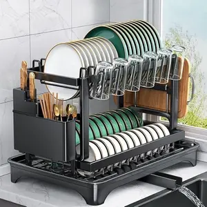 Multi-Functional Dish Drying Rack Kitchen Plate Cup Cutting Board Storage Holder