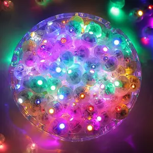 ZGWJ 100PCs Mini Led Lights, Led Balloons Light up Balloons for Party Decorations Neon Party Lights for Paper Lantern Easter Eggs Birthday Party Wedding Halloween Christmas Decoration Plastic Waterproof Insert Lightweight Ornaments