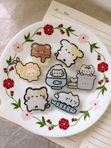Kawaii Animal Memo Clips Set – Cute Cat & Puppy Acrylic PP Clips | Snack Bag Sealer, Paper Clips & Aesthetic Desk Accessories