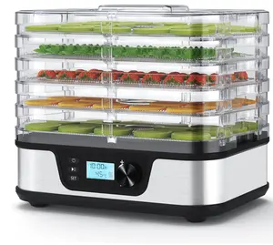 Food Dehydrator with 5 Stainless Steel Trays, 72H Timer & Adjustable Temperature (95–167°F)