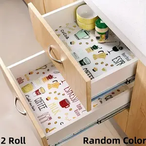 [2 Roll Waterproof Shelf Liner] 2 Roll Shelf Liner, Multifunctional Drawer Liner, Cute Cartoon Printing Non-Adhesive Pad, Waterproof And Oil-Proof Drawer Paper, For Wardrobe, Shoe Rack, Drawer, Cabinet, Shelf And Counter, Home Decor, Kitchen Gadgets