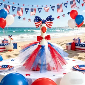 7-Inch Desktop Goose Independence Day Set: Mini Desktop Goose Summer Outfit & Accessories. A perfect Independence Day gift designed specifically for your desktop goose—ideal for classrooms, schools, homes, and office environments.