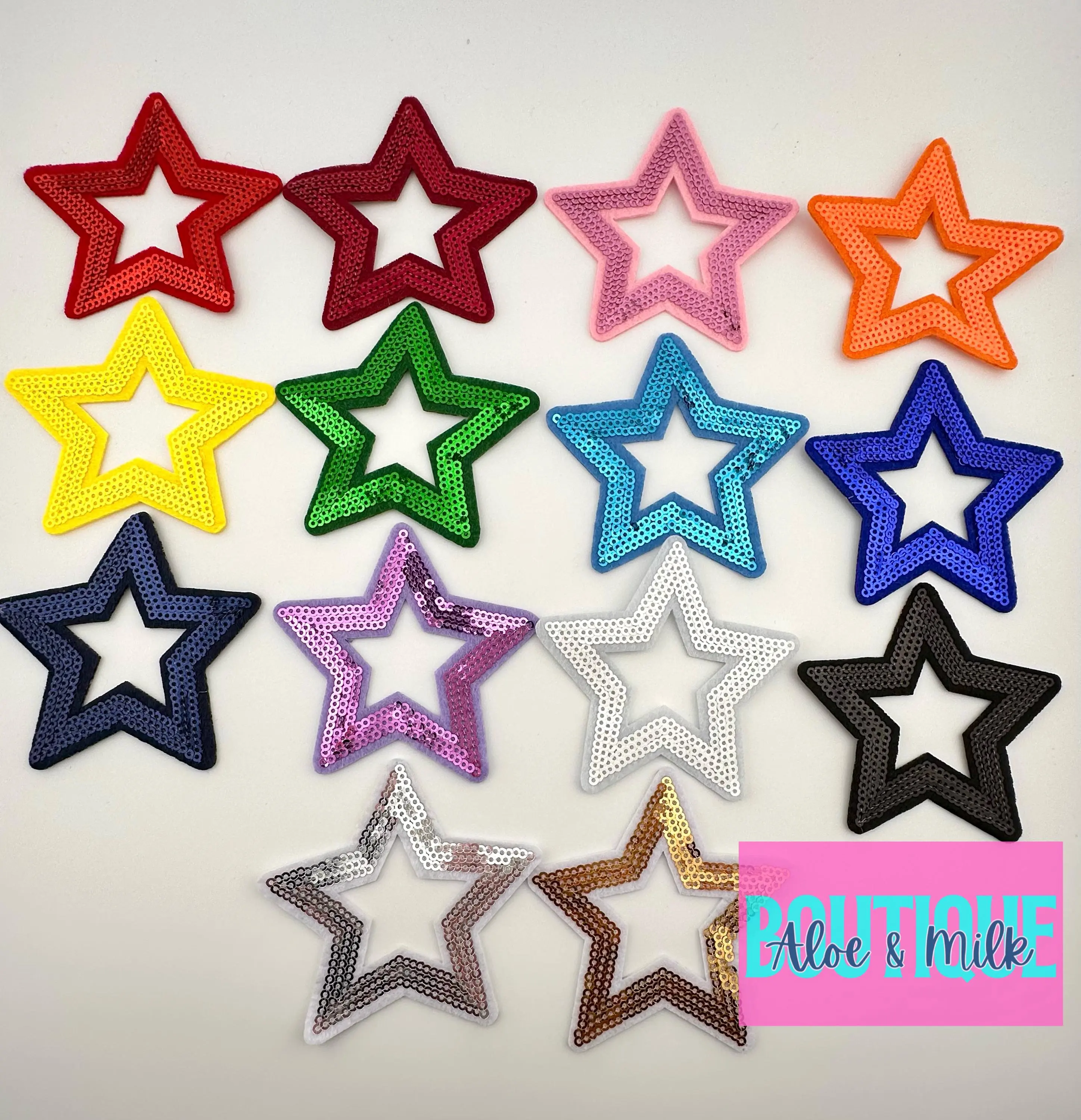 Sequin Star Outline, sequin patch, star patch, sports patch, patch filler, dance patches, cheer patches, sequin patches, game day, football
