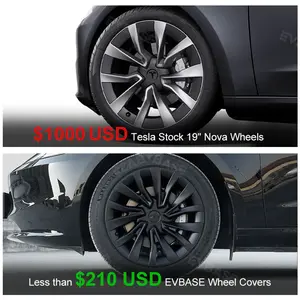 EVBASE Tesla Model 3 Arachnid Wheel Cover 18 inch Sport Model S Plaid Version Wheel Cap 4PCS Matte