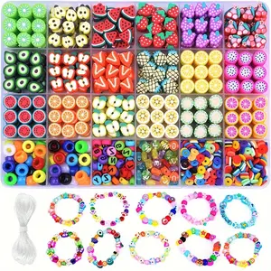 1000pcs Clay Bead Bracelet Making Kit, 24 Styles Cute Fun DIY Jewelry, Handmade Craft Accessories, Fashion Gift for Women