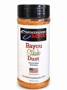 Smokehouse Bayou Steak Dust Savory Steak Seasoning 12 oz Bold Flavor for Steaks Burgers Chops & Roasts Coarse Seasoning Made in the US
