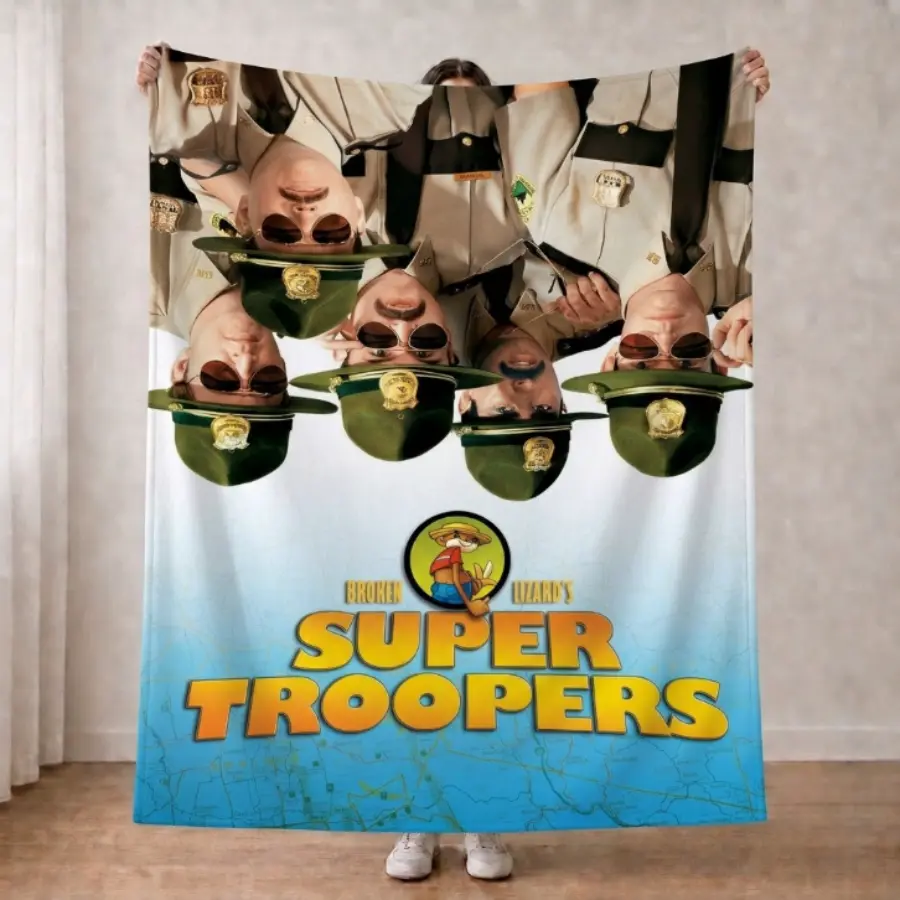 Super Troopers 2 Eagle Military Blanket – Vintage American Flag Retro Army Bedding, Patriotic Military Room Decor