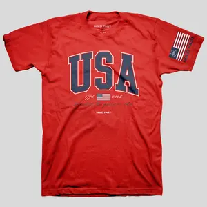 HOLD FAST Adult T-Shirt USA Strong Red