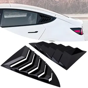 Custom  For Tesla Model 3 2017–2025 Side Window Louver Cover Rear Side Window Quarter Louvers Shades Cover Blinds Durable Material Glossy Black Rear Window Decoration Sunshade Vent Trim Exterior Decoration Easy Tape-On Install    Car Accessories
