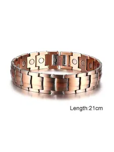 Fashion Simple Pure Copper Bracelet for Men, Turtle Back Pattern, Solid Copper Jewelry, Casual Hand Chain, Copper Bangle, Cuban Link Bracelet, All Seasons