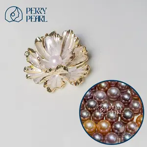 【Peony Brooch】+【Dragon Ball】 – Guranteed 14mm+ Oversized deep color Edison
