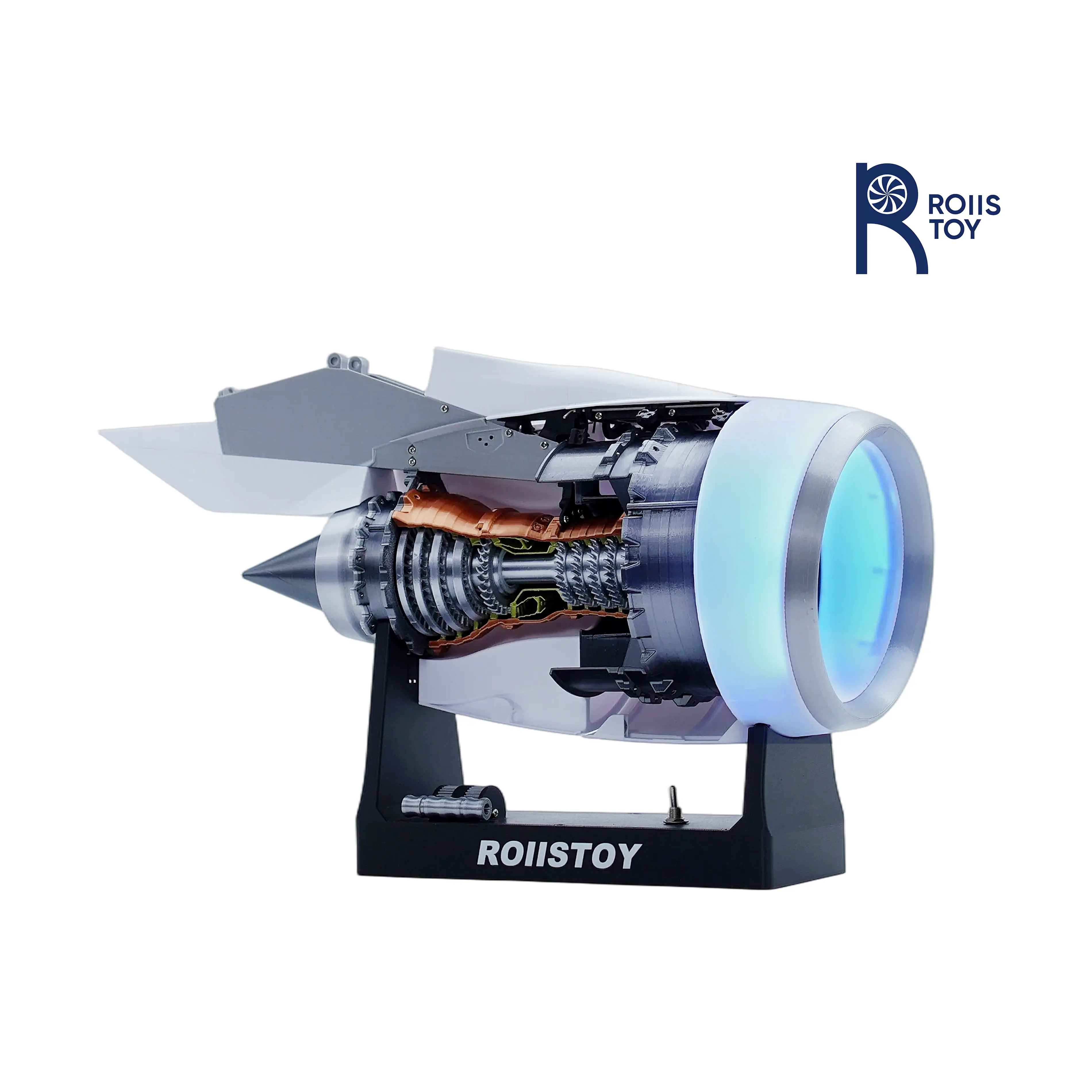 Full-Version Finished Turbojet-Look Aero Engine Model Statues Miniature Set - High Precision Brushless Gear Motor Home Decor Figurines, Holiday Gift Toy
