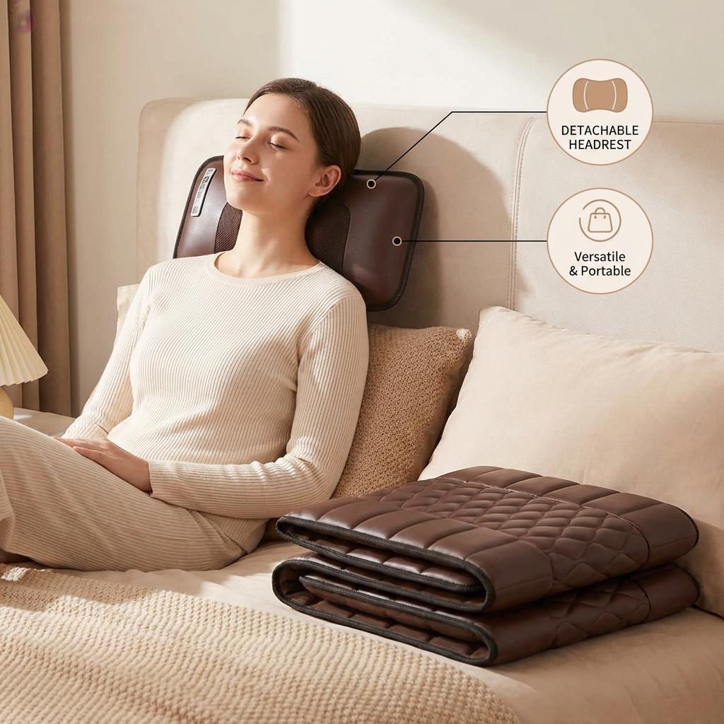 Foldable full‑body massage mat with shiatsu kneading for neck & legs,【NOTE: back part just does buzzes】adjustable back vibration, multi‑function electric massager, ideal for birthday & holiday gifts, available in PU or soft velvet. Foldable full‑body massage mat with shiatsu kneading for neck & legs,【NOTE: back part just does buzzes】adjustable back vibration, multi‑function electric massager, ideal for birthday & holiday gifts, available in PU or soft velvet.