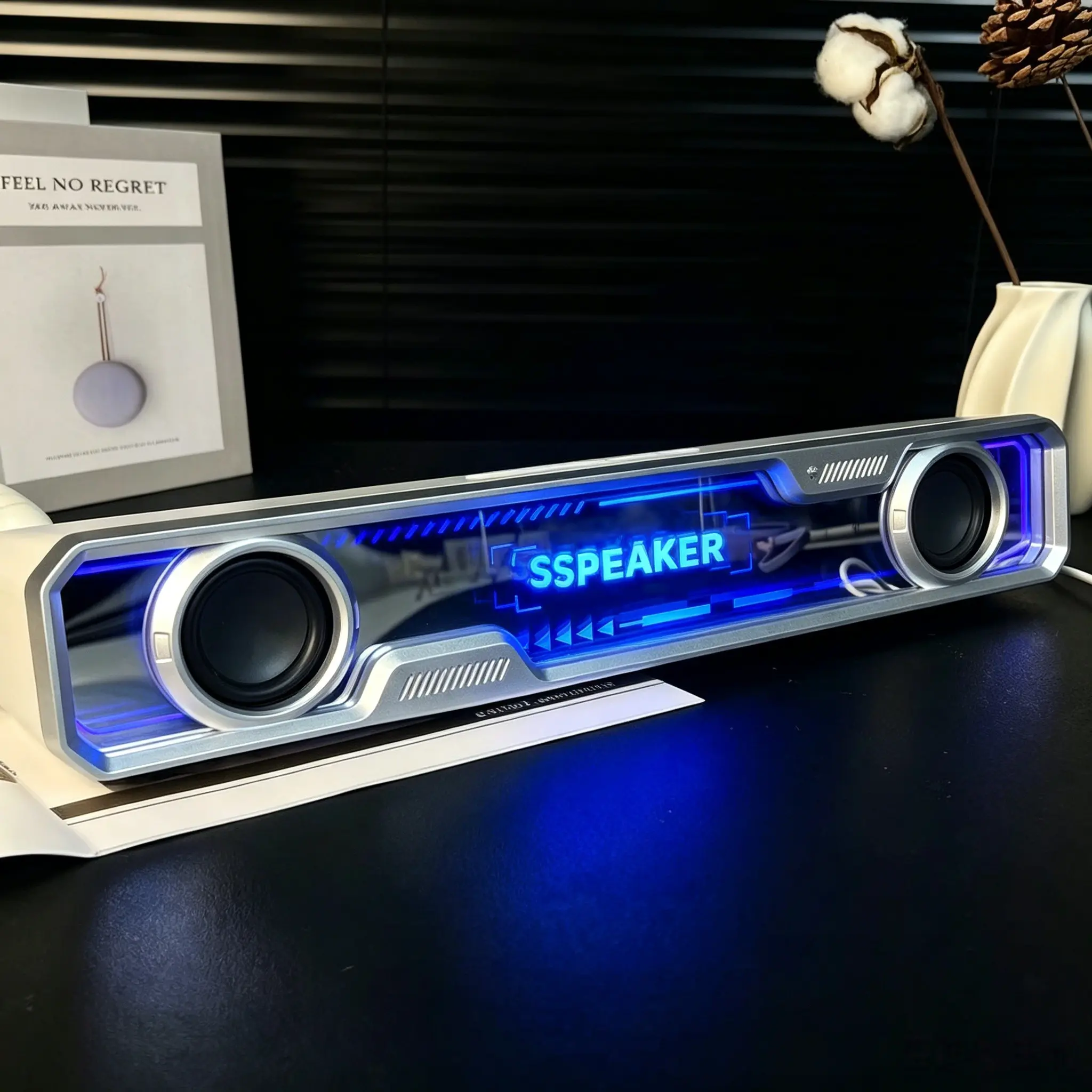High-Quality Computer Speakers, Wired Audio Strips, Stereo, 4 Dynamic Lighting Modes, USB-Powered, Suitable for Desktops, Laptops, Mobile Phones