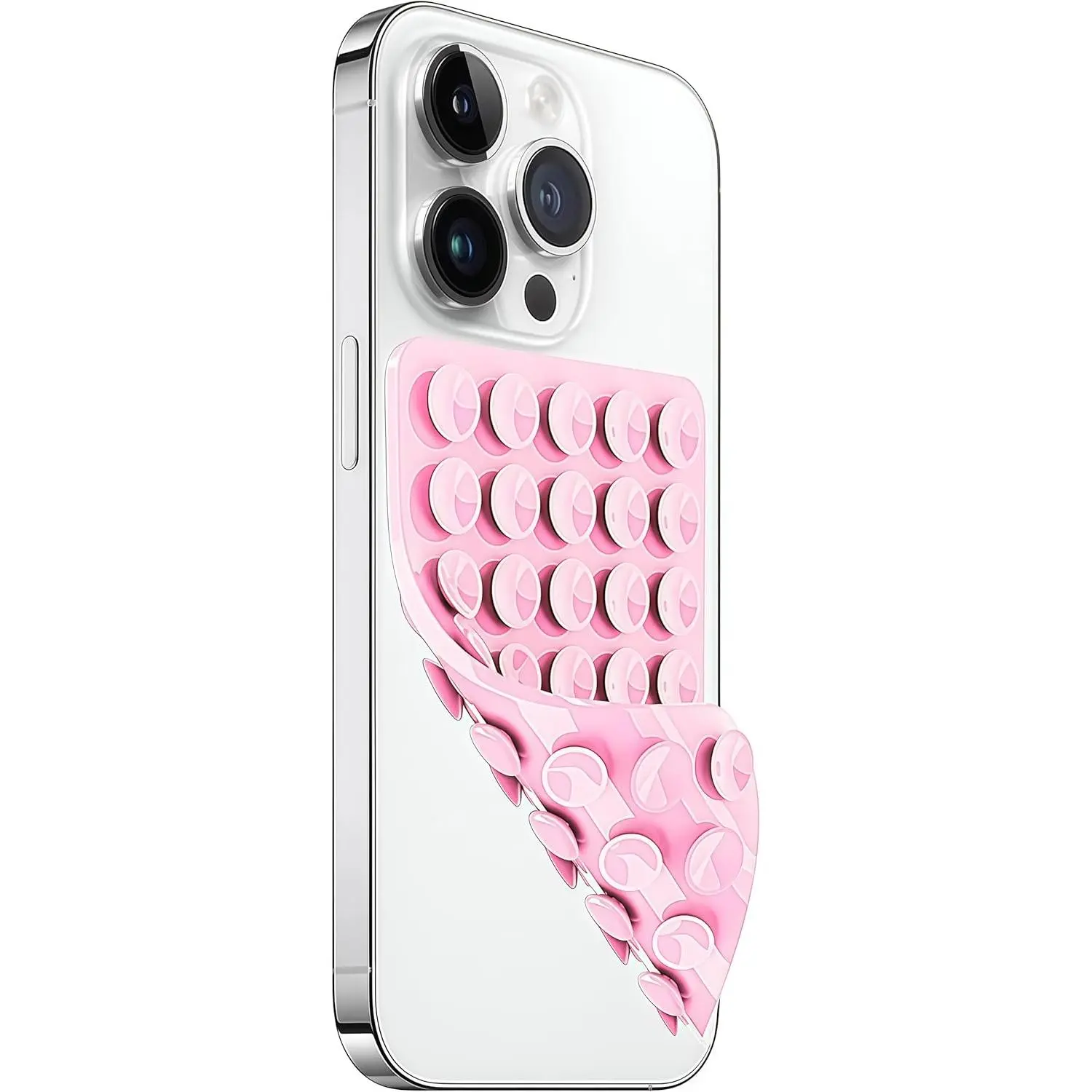 Anteel  Suction Cup Phone Case Mount Double Sided, Hands-Free  Grip Silicon Phone Holder for Selfies and Videos, Non Slip Phone Accessories (Light )