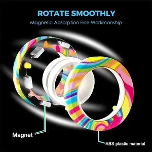 Magnetic Ring Ornament, Gear Band Finger Spinner, Magnetic Rotation Toy for Kids, Stress Relief Tool, Fun and Educational Gift