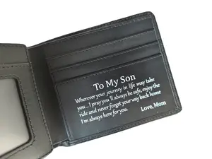 ZMOCEN A High-Quality Leather Wallet, Engraved With A Message Of Blessings From Parents To Their Children, A Loving Gift Perfect For Valentine's Day Or As A Wedding Season Gift.