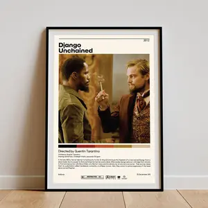 Django Unchained | Quentin Tarantino, Minimalist Movie Poster, Vintage Retro Art Print, Custom Poster, Wall Art Print