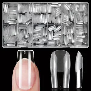 600pcs Medium Square Gel X Nail Tips - Matte Black Pure Color, Middle Length Full Cover False Nails, Easy to Apply Durable Resilient Flexible Acrylic Fingernails for Nail Extension and Press-On Art, Nail Art Diy Tools, Nail Art Supplies