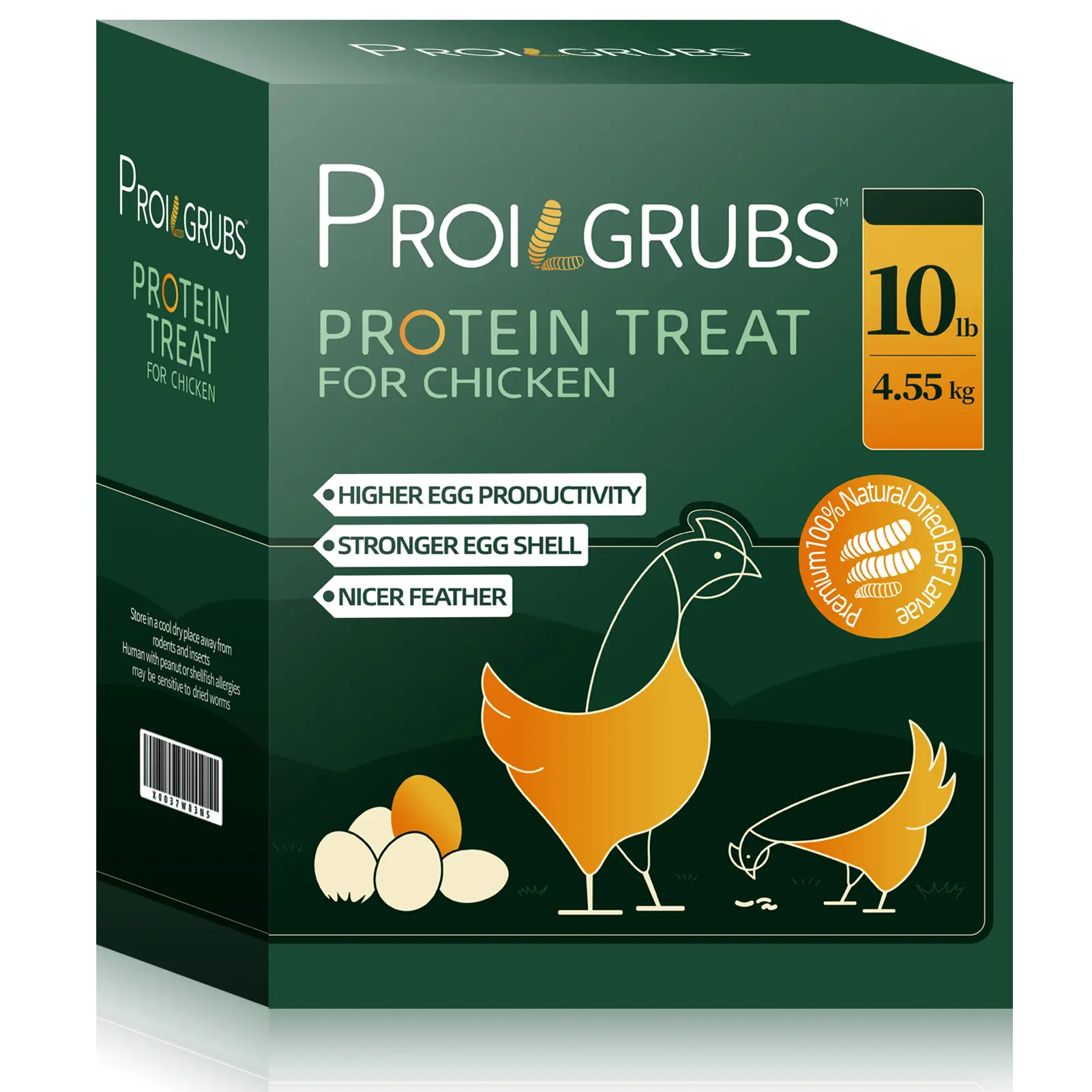 PROILGRUBS 11LBS/10LBS /5 LBS Dried Black Soldier Fly Larvae for chickens,85X More Calcium Than Mealworms,  Non-GMO,All Natural Treats, (BSFL),High Protein and High Calcium feed to Boost Egg Productivity & healthier plumage & stronger eggshell