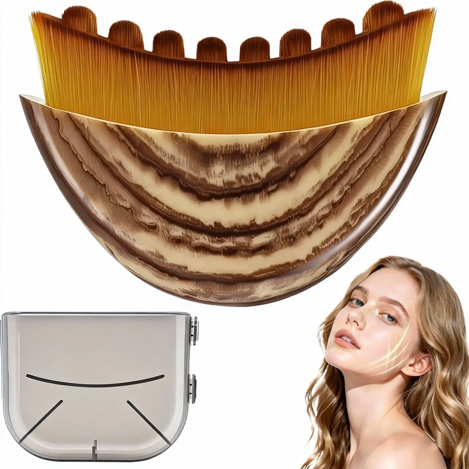 Lymphatic Contour Face Brush, Manual Lymphatic Drainage Massager, Natural Makeup Brushes with Durable Soft Bristles, Hypoallergenic Ergonomic Facial Cleansing Brush for Sculpting Face Lifting Device summerwins,