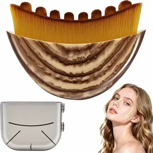 Lymphatic Contour Face Brush, Manual Lymphatic Drainage Massager, Natural Makeup Brushes with Durable Soft Bristles, Hypoallergenic Ergonomic Facial Cleansing Brush for Sculpting Face Lifting Device summerwins,summerwins