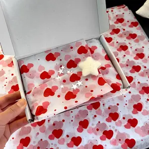 20 Sheets Romantic Heart Pattern Tissue Paper - Ideal for Wedding, Valentine's Day, Birthday & Graduation Gift Wrapping, Bag Stuffing, Holiday Party Supplies & Wedding Presents