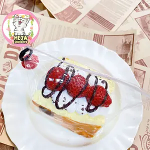 Extra Large Chocolate Sauce Strawberry Sandwich Squeeze Toy